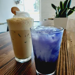 Banana cream pie inspired shaken espresso and starry night