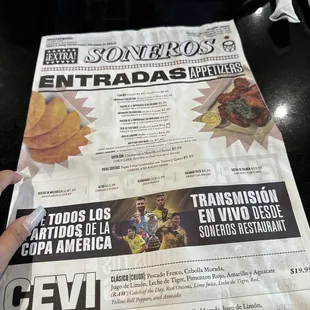 sushi and sashimi, menu