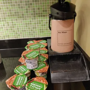 Oatmeal at complimentary breakfast served 5-9am