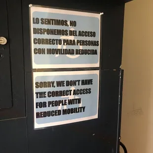 two signs on a door