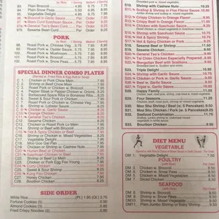 These are the updated menu