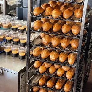 Fresh baked bread and Vietnamese coffee ready to get some ice and wake you up!