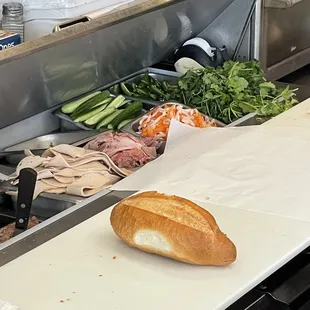 Banh mi in the making