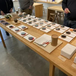 people standing around a table