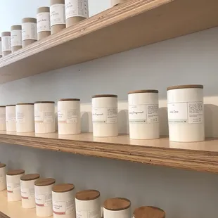 Tea selection! Open one to smell the aroma of the teas