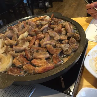 Pre cooked in the kitchen served at the table- convenient and fast!