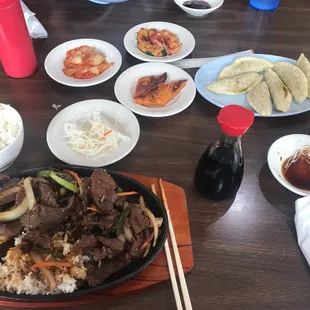 Bulgogi and dumplings