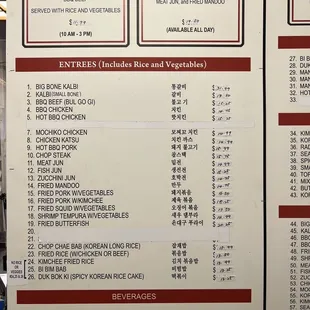 menu