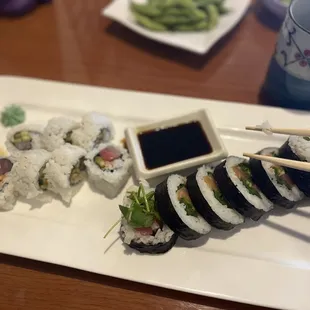 Spicy yellowtail and Mile High Specialty Roll.   Perfect.