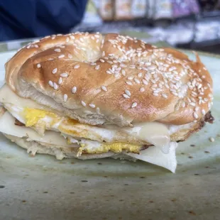 Bacon egg and cheese breakfast sandwich