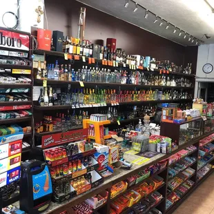 a variety of liquors