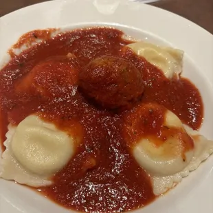 Ravioli and meatball