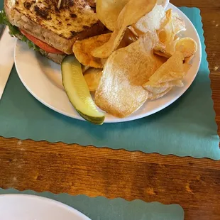 Fish and chips. Chips are home made. So is the dip.