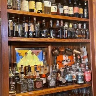 shelves full of liquor