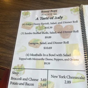 menu