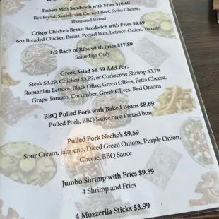 menu