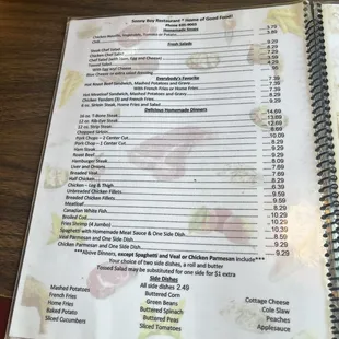 menu