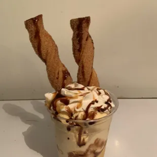 Our renowned Churro Sundaes! ‍also comes in a Churro Split!