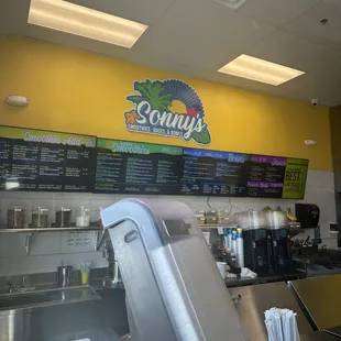 Juice bar counter view