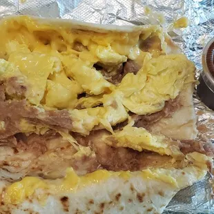 Bean egg cheese Taquito with habanero salsa