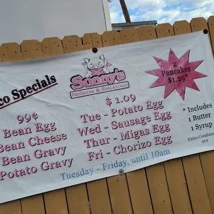 the menu