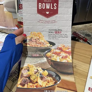 Bowl menu