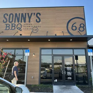 the entrance to the restaurant