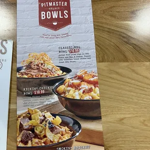 Specialty meal bowls
