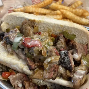 Brand Menu Item -- Sonny's version of the Philly cheesesteak but with smoked brisket!!