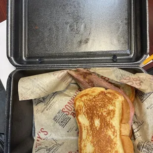 a sandwich in a lunch box