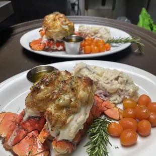 Crab Stuffed Lobster Tails Entree