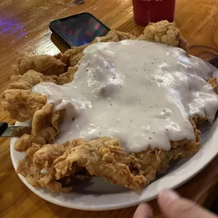 Chicken fried steak was the bomb HUGE