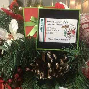 Gift cards available anytime, any amount