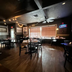the dining area of the restaurant