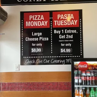 Daily specials at front door