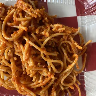 Kids Spaghetti and Meatball (what's left!)