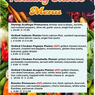 OUR NEW HEALTHY CHOICE MENU!
