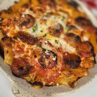Rigatoni with sausage added