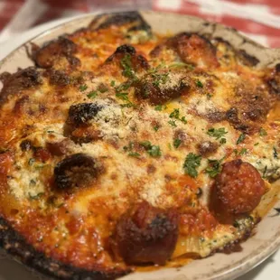 Rigatoni Pomodoro and sausage