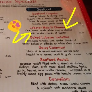 Lobster Mac N Cheese Dinner Special