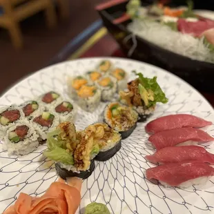 a plate of sushi