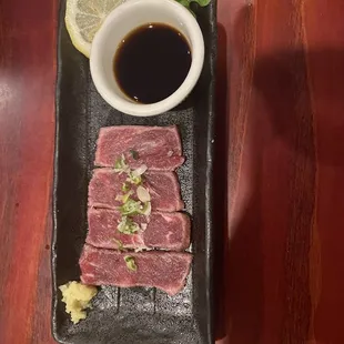 Beef sashimi