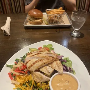 Southwest Chicken Salad ($15 salad + $8 chicken = $23)