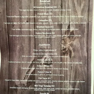 Front Menu