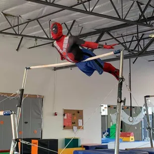 Coach Keaton showing off his skills at a halloween class!