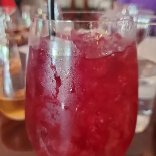 Sangria on crushed ice but it&apos;s sort of bitter