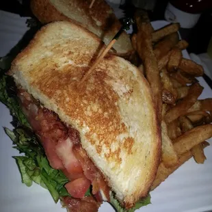 Big BLT with hand-cut fries.  YUM.