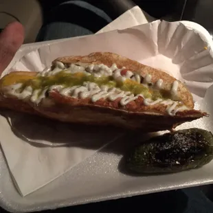 My foto does not do the hotdog justice  You have to try these absolutely - Bravo