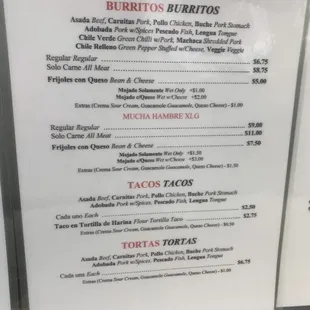 Updated menu 4/24/2021