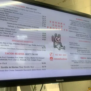 Updated menu 4/24/2021